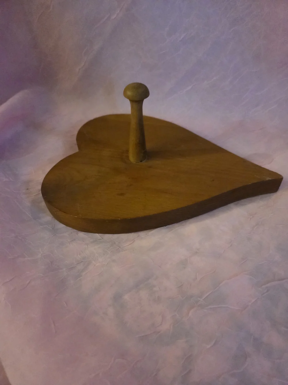 Wooden Heart Wall Hook - Natural Brown Vintage Oak Home Decor